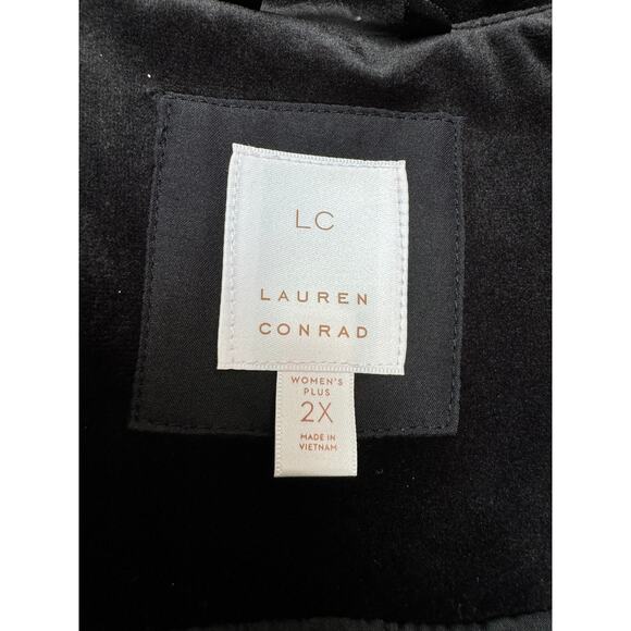 Lauren Conrad Women's Velour Moto Black Jacket, Size 2XL - Picture 6 of 8